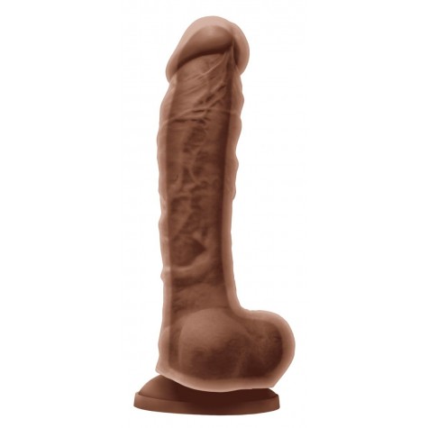 Кофейный фаллоимитатор Dual Density 8 Dildo - 25,4 см.