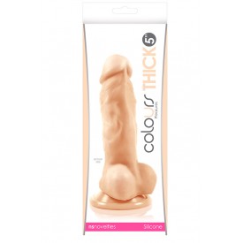 Телесный фаллоимитатор Colours Pleasures Thick 5" Dildo - 18,3 см.