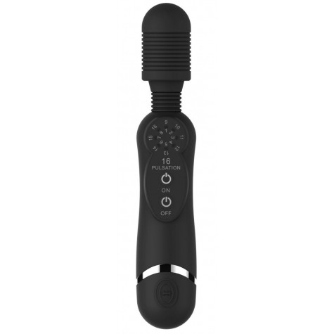 Черный универсальный массажер Silicone Massage Wand - 20 см.