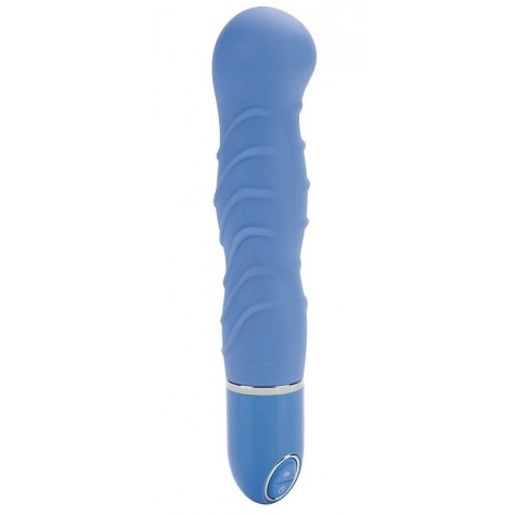 Голубой гнущийся вибратор Silicone Pleasure Bendie Ripple G's - 17,3 см.