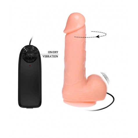 Реалистичный фаллоимитатор с ротацией Realistic Cock Vibe - 18 см.